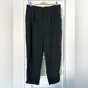 Zara Woman Soft Ankle Trousers in Dark Forest